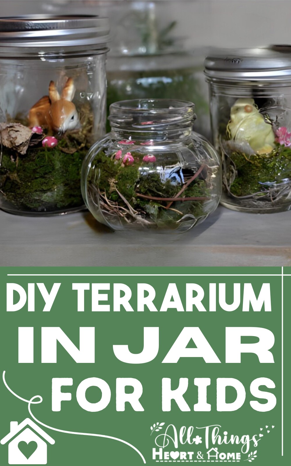 Make DIY Terrarium In Jar For Kids Using Preserved Moss