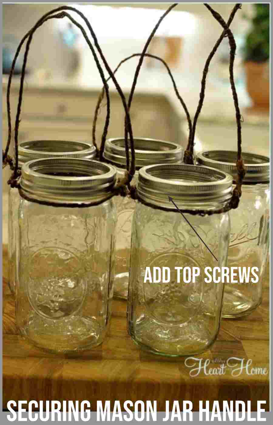 Securing the handles of mason jar