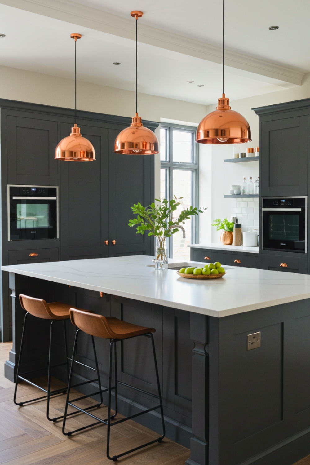 A Spacious Contemporary Kitchen With A Large Island