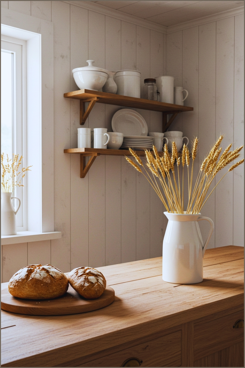 Cozy Farmhouse Kitchen With Rustic Wooden Countertops