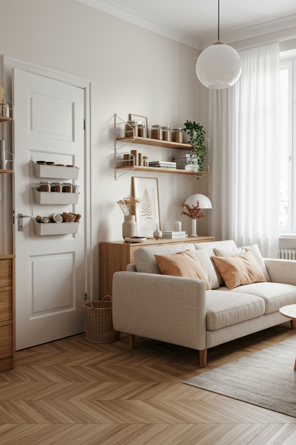 Cozy Living Room With Organized Storage 