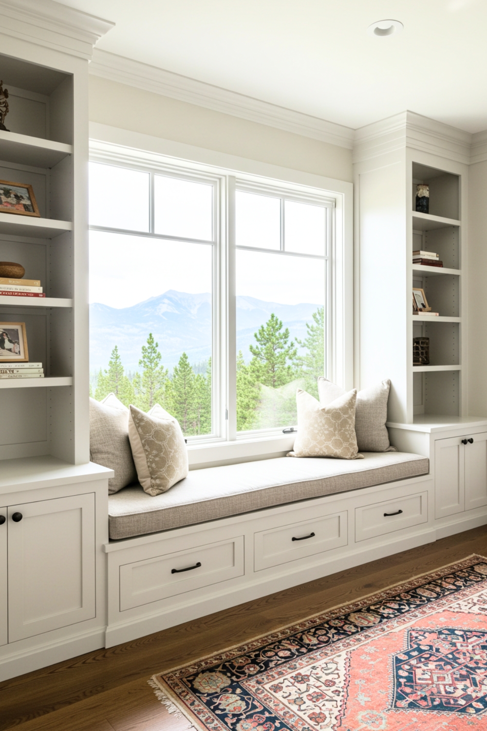 Cozy Reading Nook Window Seat Large Scenic Window 