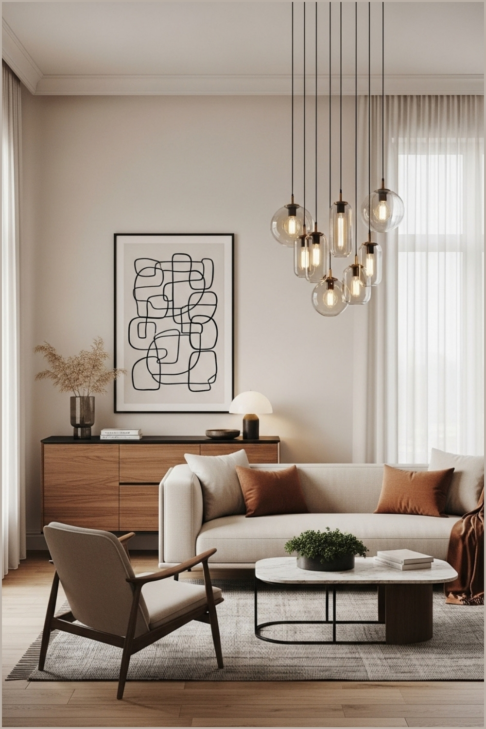 Elegant Modern Living Room With A Warm Neutral Palette