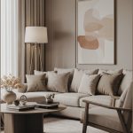 Elegant Modern Living Room With Beige And Taupe Tones