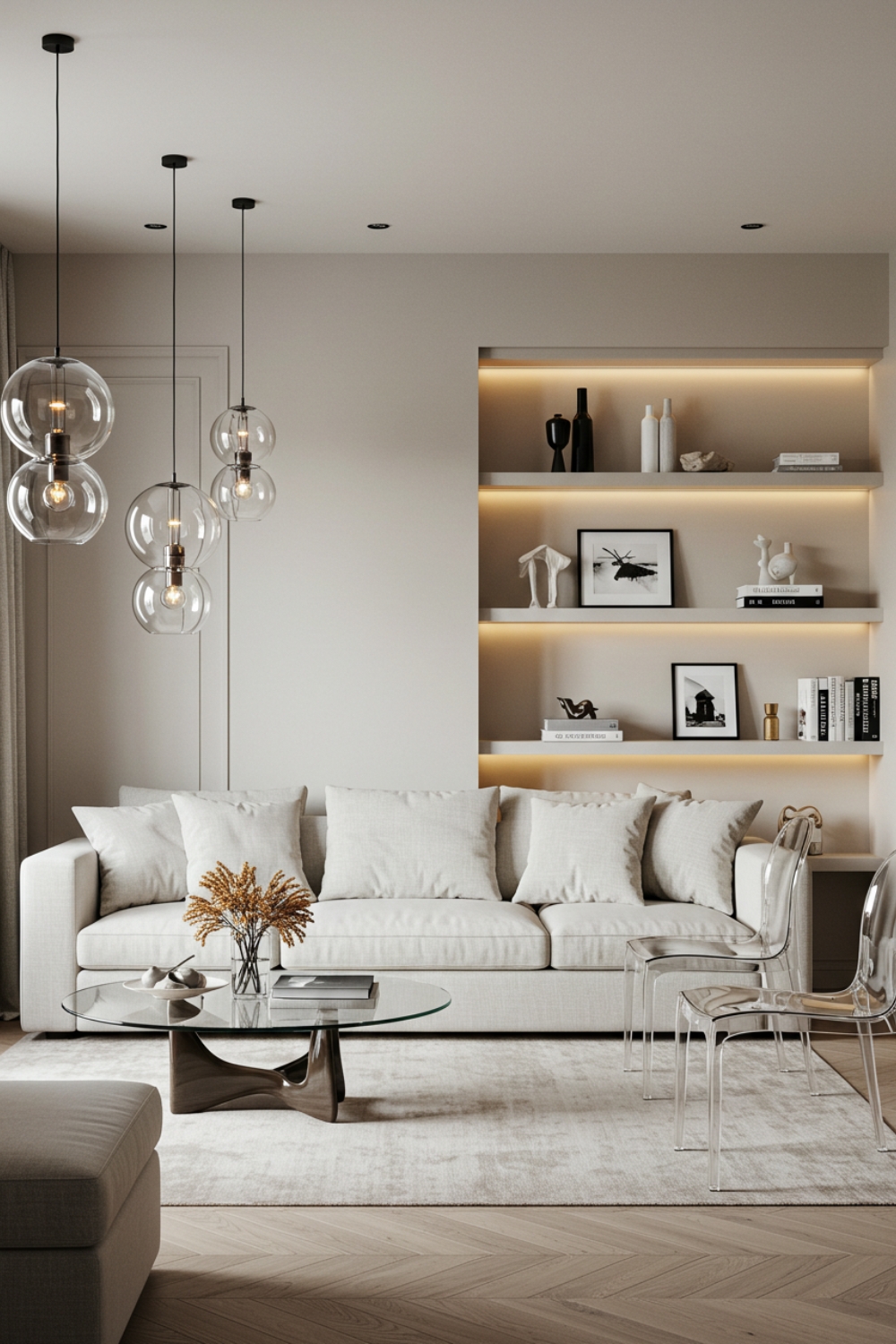 Minimalist Modern Living Room With Neutral Color Palette