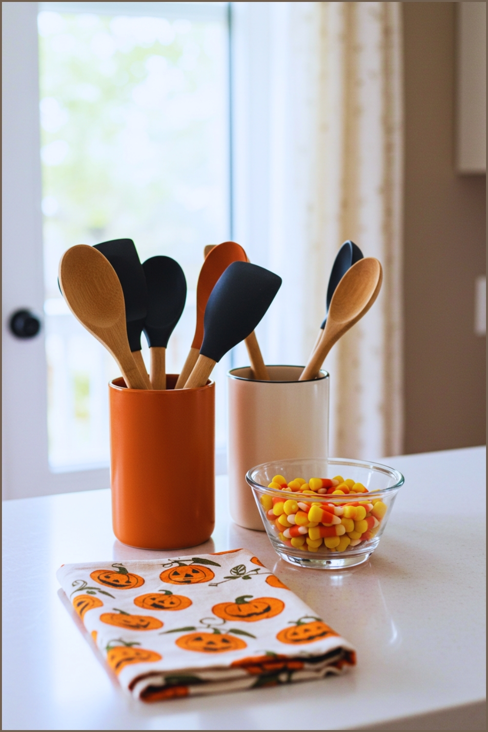 Modern Halloween Kitchen Decor With Festive Touches Matte Orange