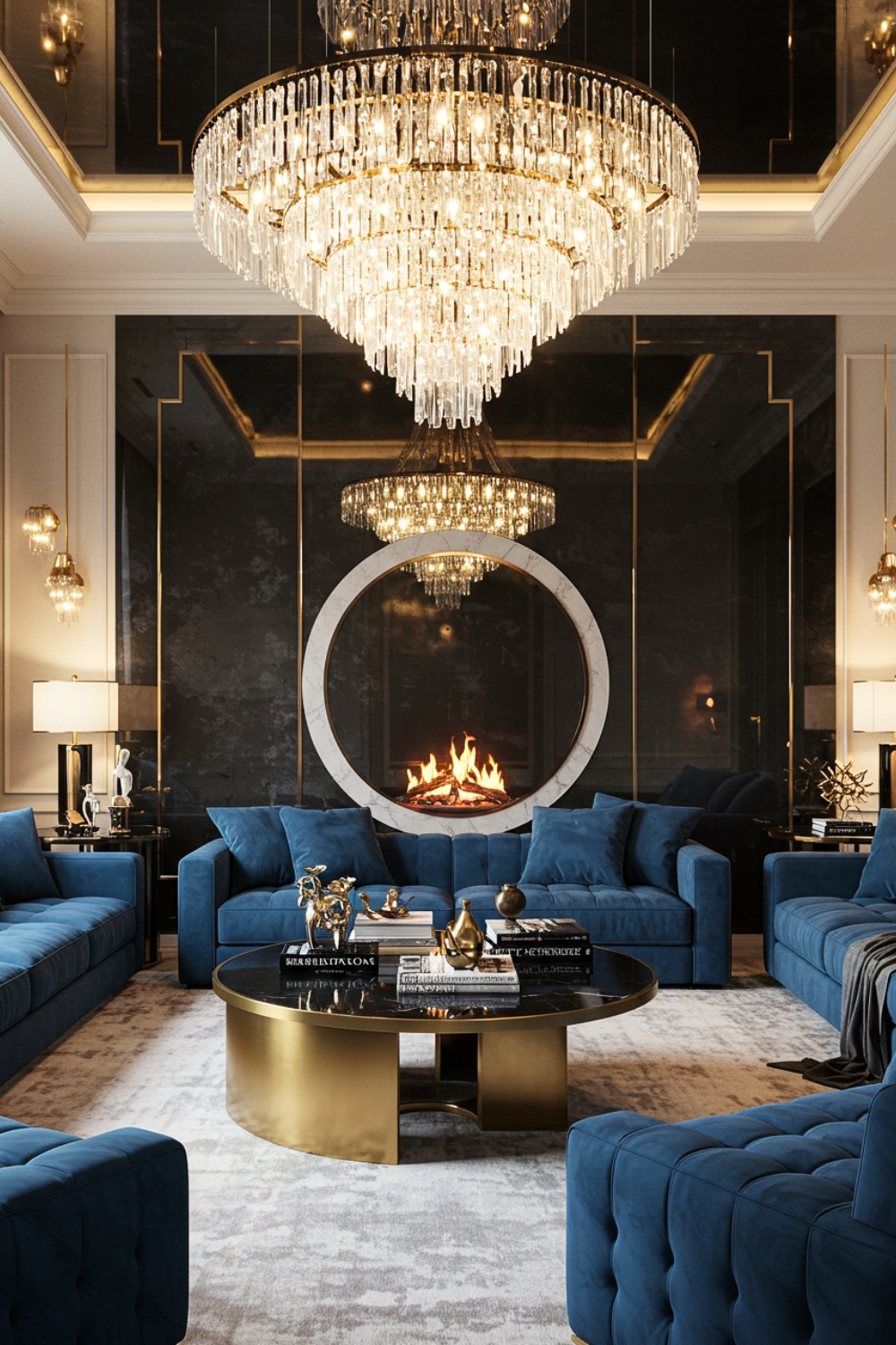 Opulent Living Room With Bold And Luxurious Design 