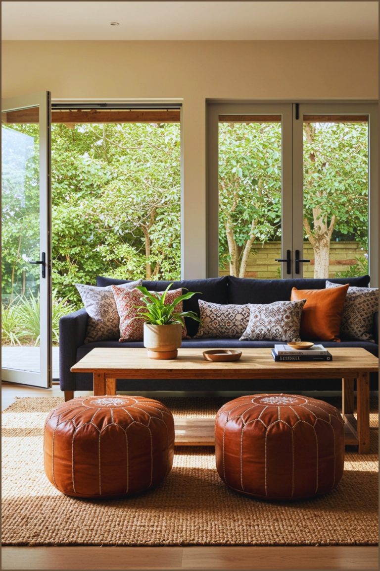 Warm And Cozy Living Room With Natural Sunlight Streaming Through