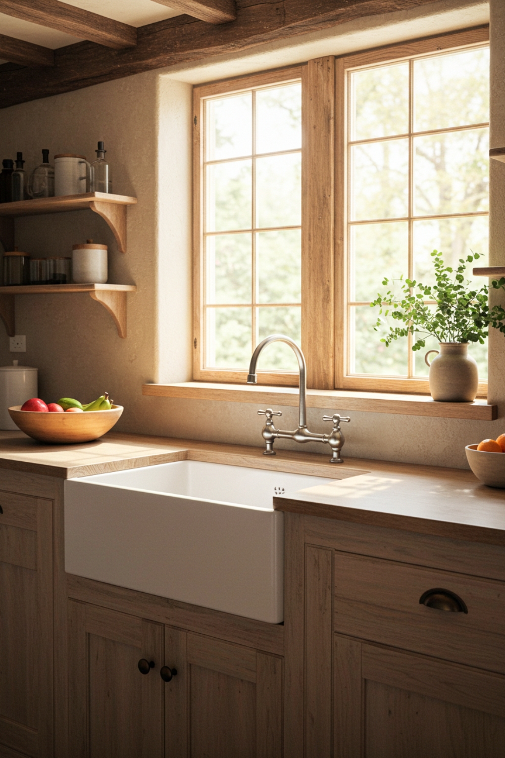Warm Rustic Farmhouse Kitchen 