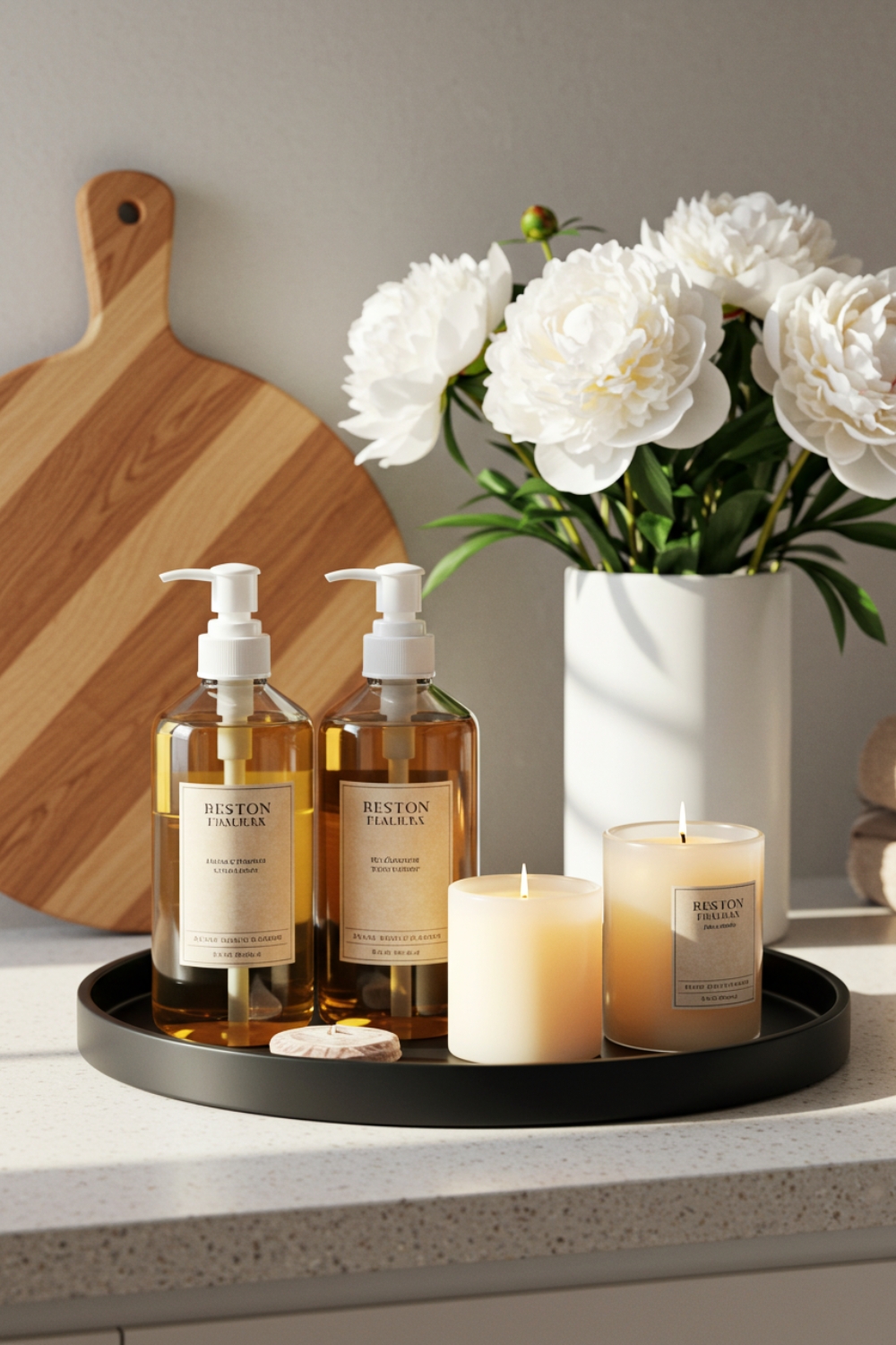 Warm Spa Like Counter Vignette Prompt A Warm Spa Inspired