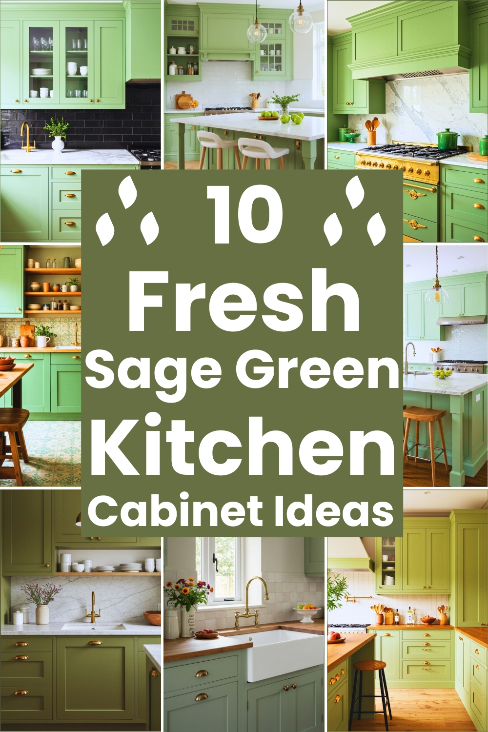 10 Fresh Sage Green Kitchen Cabinet Decor Ideas