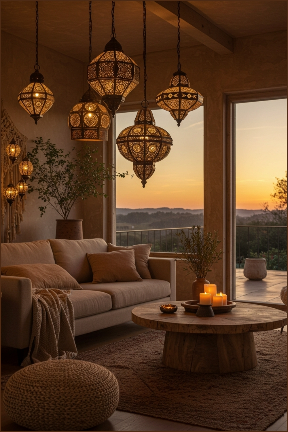 Atmospheric Living Room With Warm Glow And Intricate Details