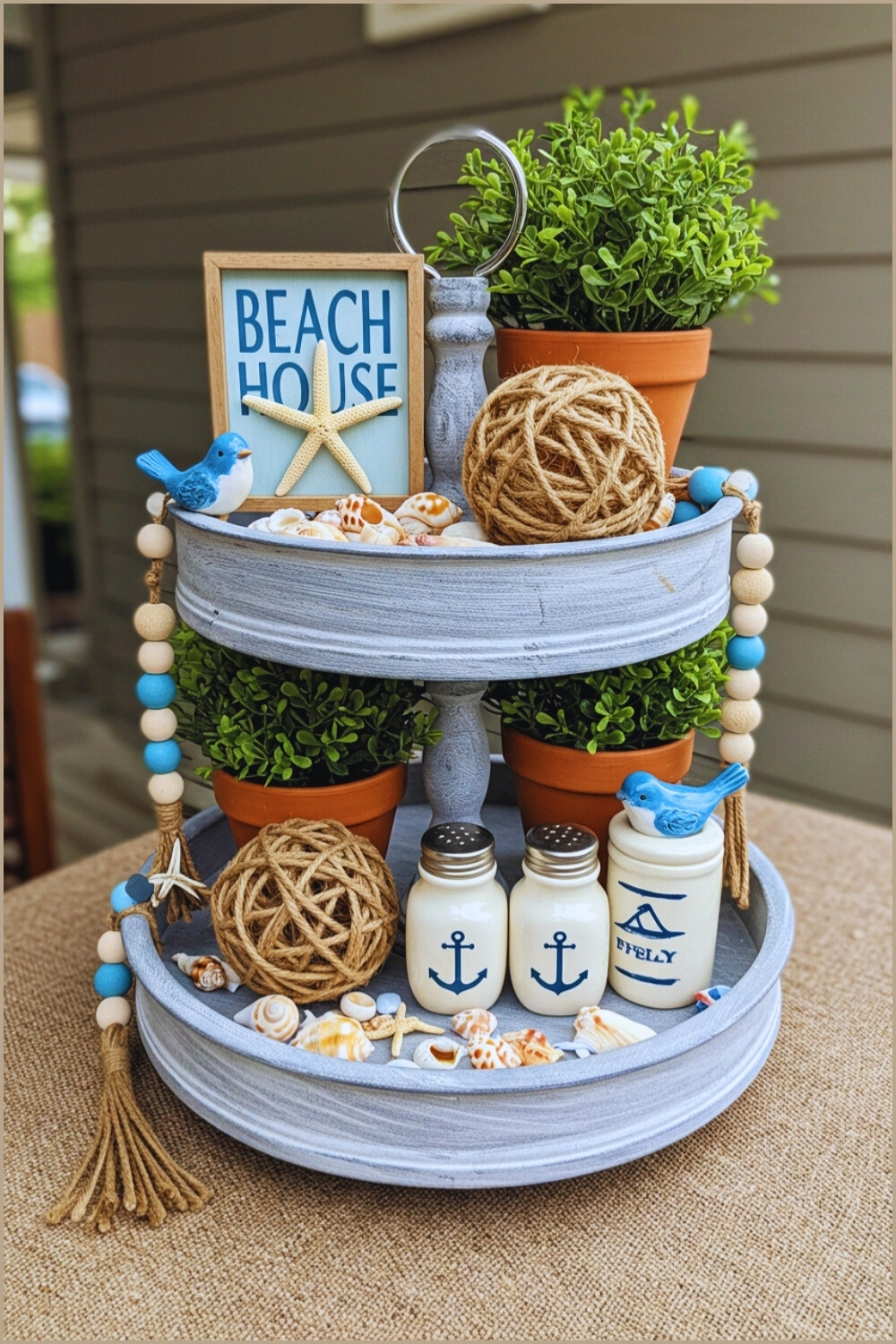 Beach Themed Display Stand Wooden Sign