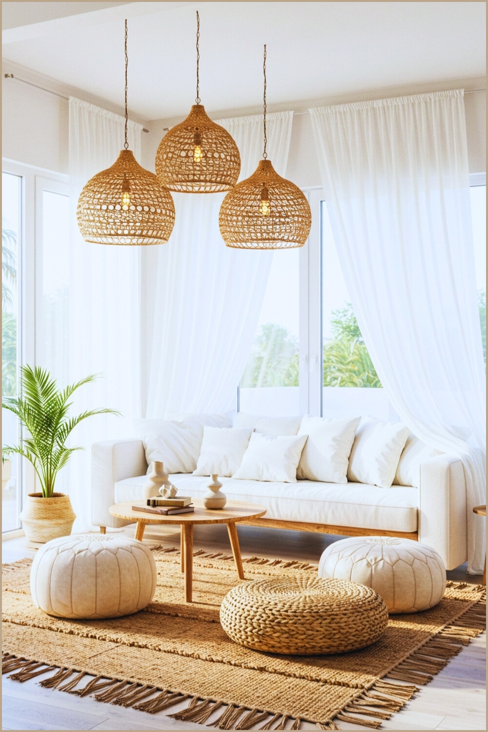 Bohemian Living Space Crochet Curtains Canopy
