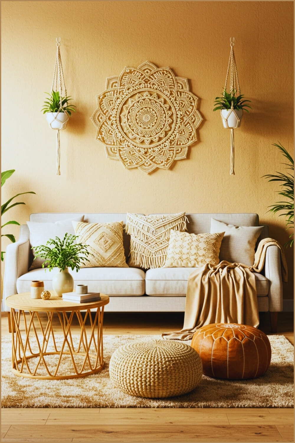 Boho Living Room Natural Textures And Earth Tones