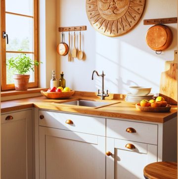 Boho Rustic Kitchen Nook Wood Countertops