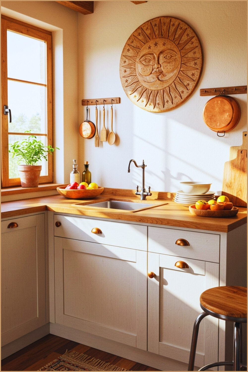 Boho Rustic Kitchen Nook Wood Countertops