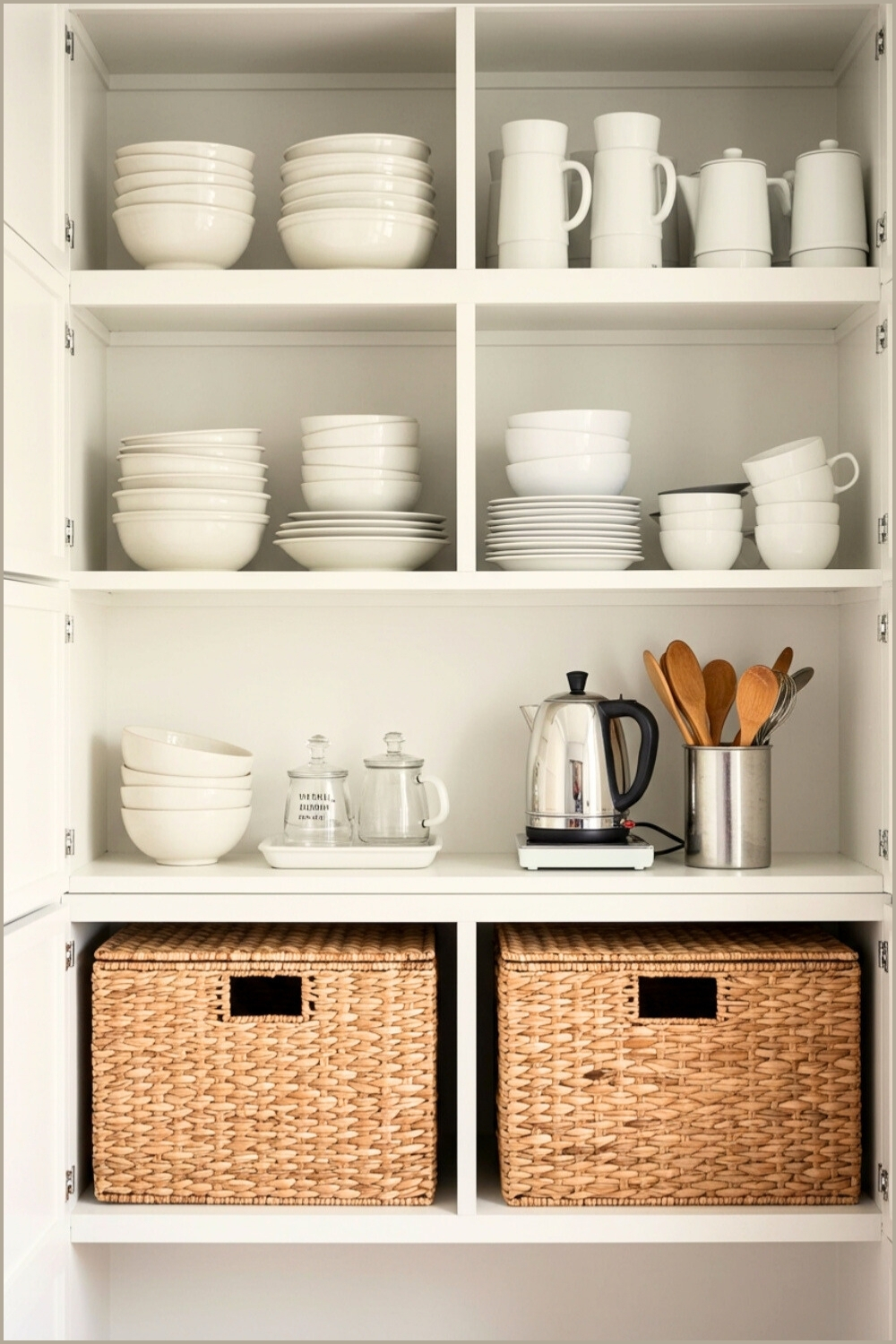 Bright Kitchen Shelving Unit Open Cubbies