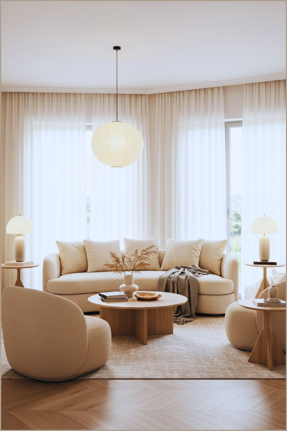 Bright Modern Living Room Neutral Palette And Windows