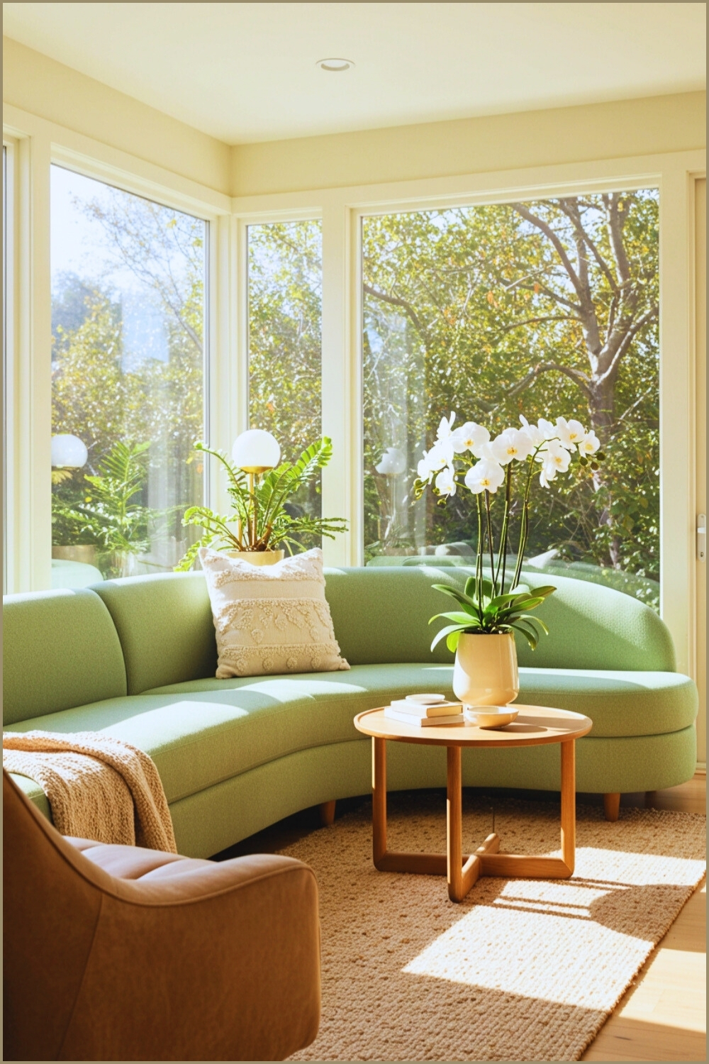 Bright Sunlit Living Room Glass Windows Natural Light