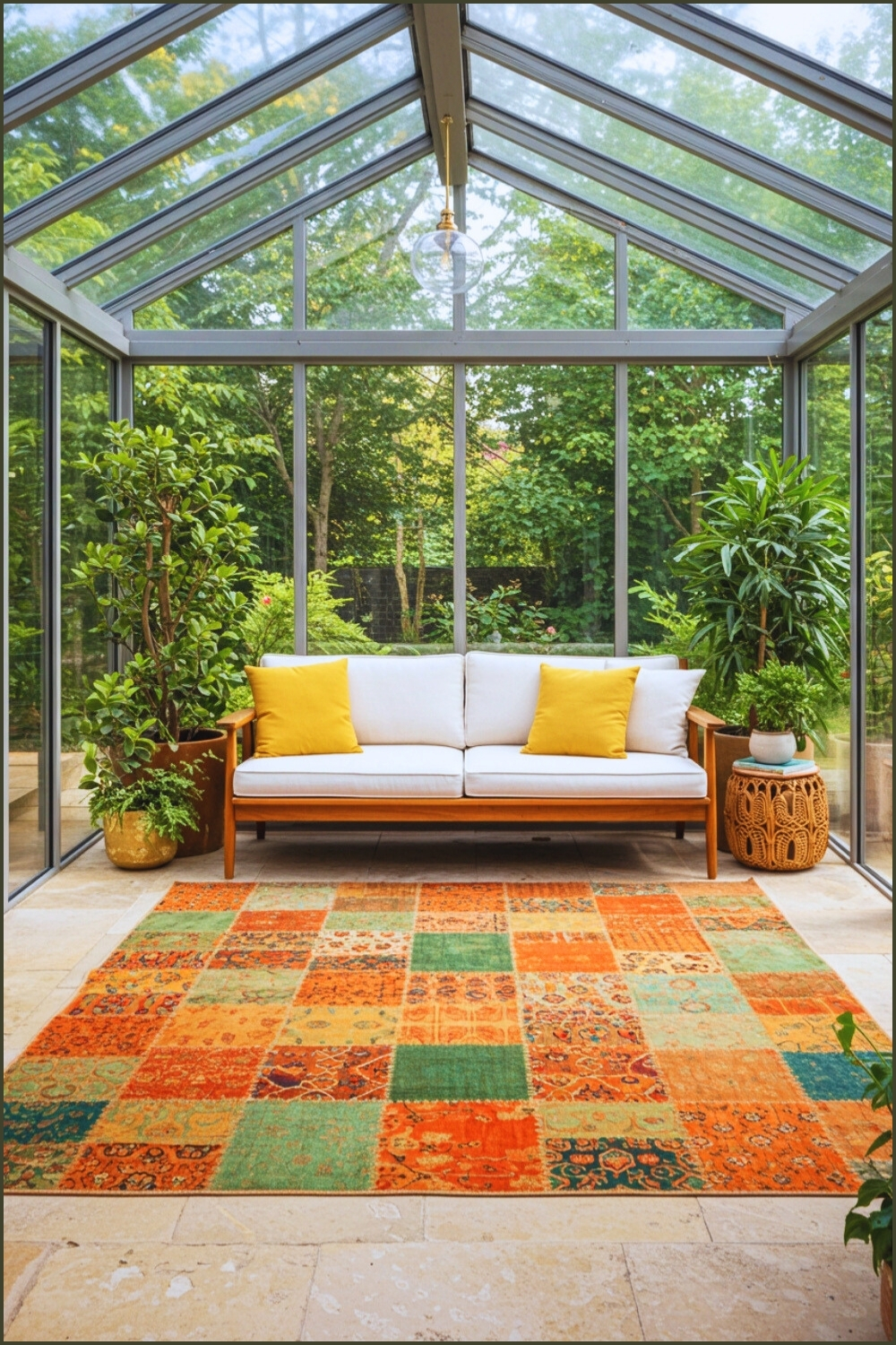 Bright Sunroom With Glass Walls Ceiling Full Of Light