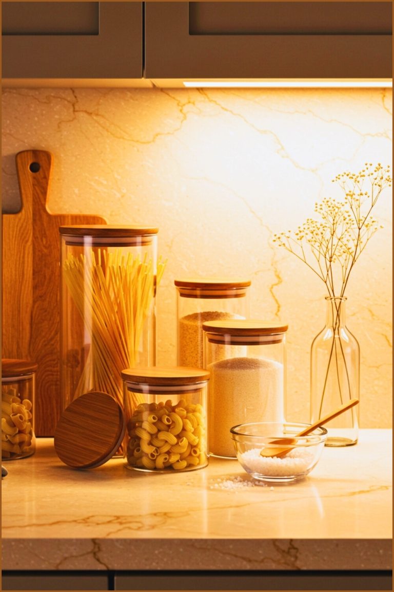 Contemporary Kitchen Vignette Glass Canisters