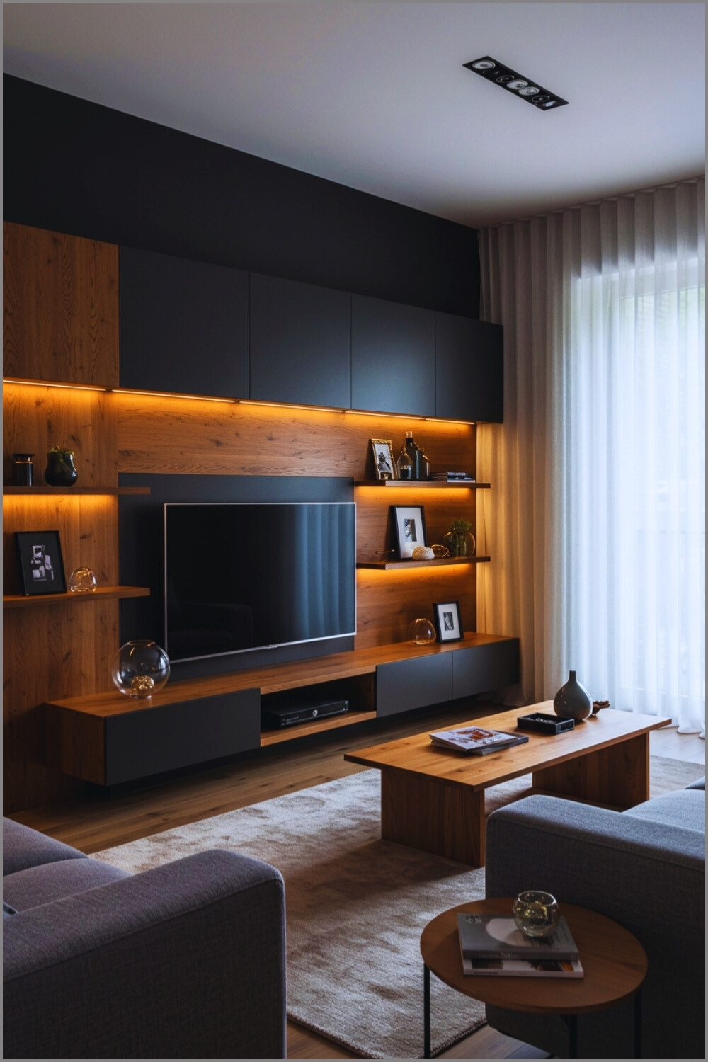 Contemporary Modern Living Room Feature Wall