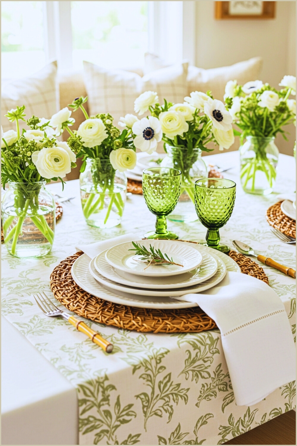 Cottage Garden Spring Tablescape White Sage
