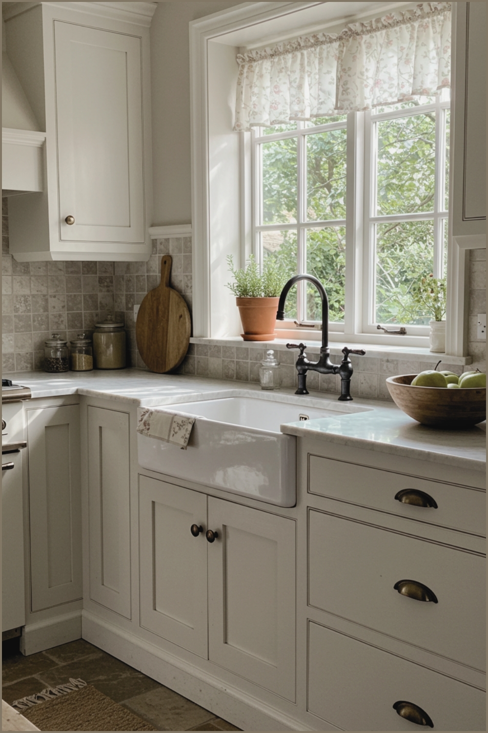 Cottage Kitchen With Beadboard Cabinets