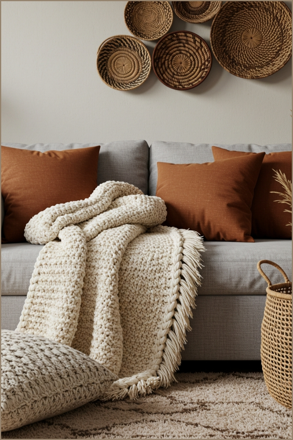 Cozy Inviting Living Room Focused On Texture And Comfort