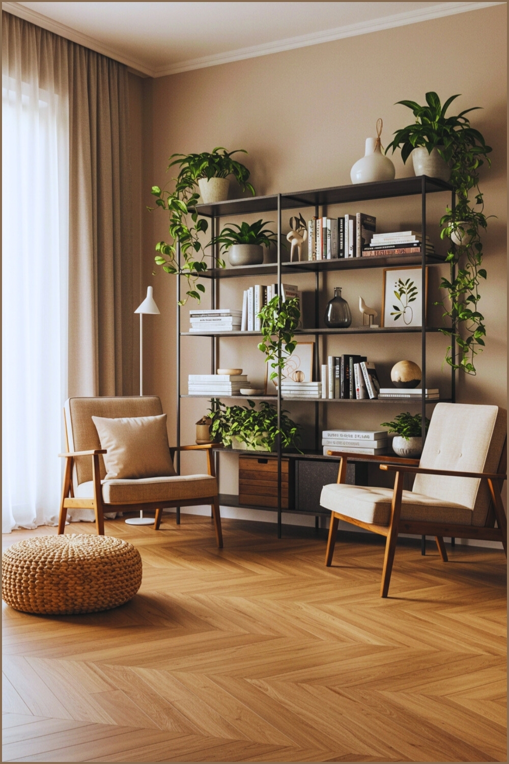 Cozy Living Room Large Black Metal Bookshelf