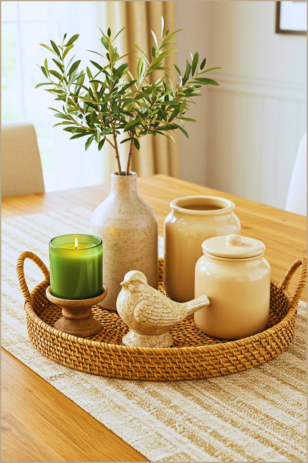 Cozy Rustic Centerpiece Woven Tray Charming Items