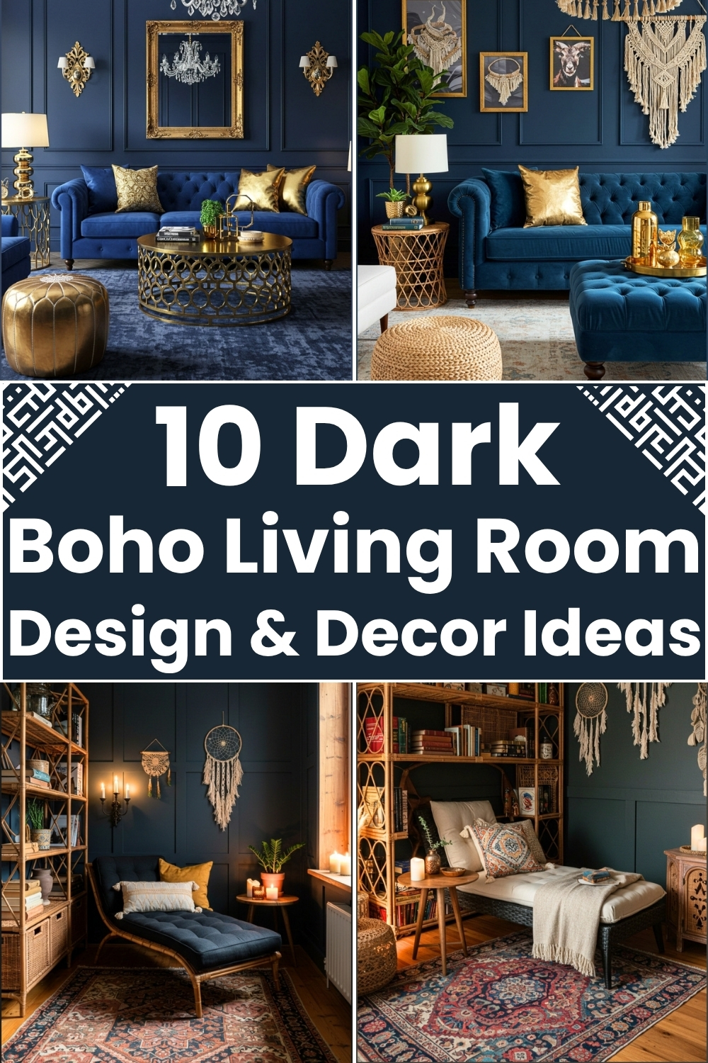 Dark Boho Living Room Decor Idea