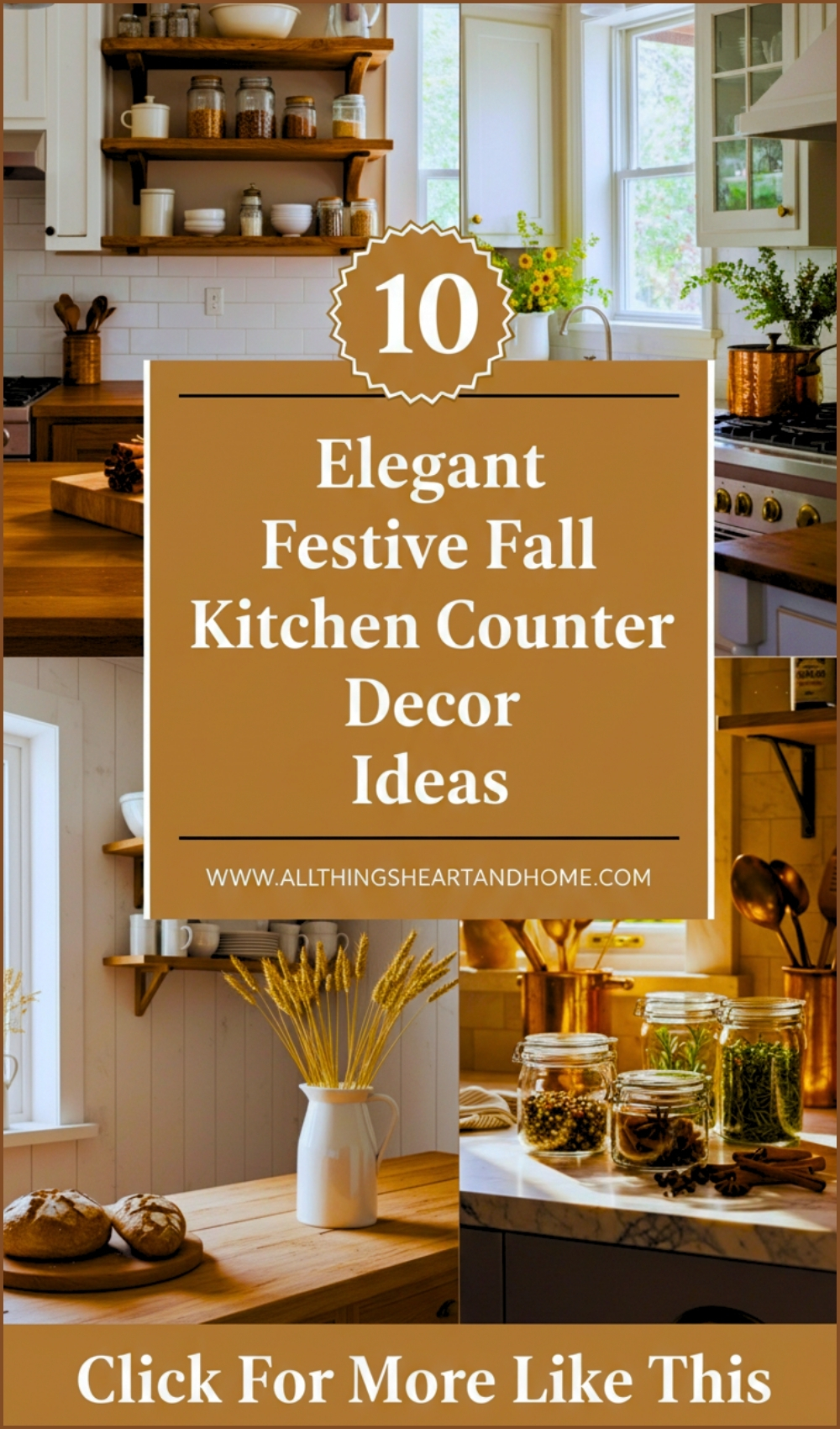 Elegant Festive Fall Kitchen Counter Decor Ideas