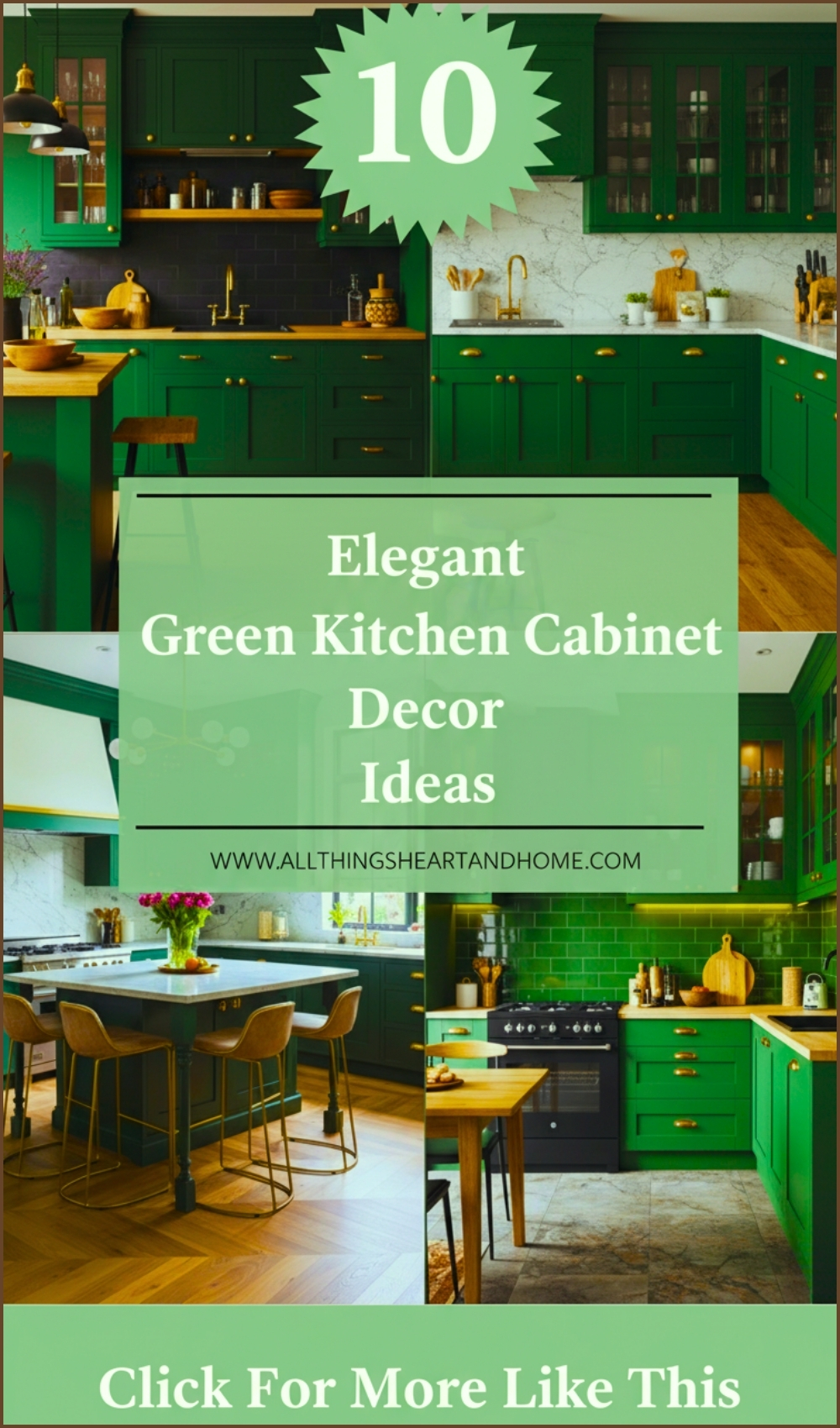 Elegant Green Kitchen Cabinet Decor Ideas