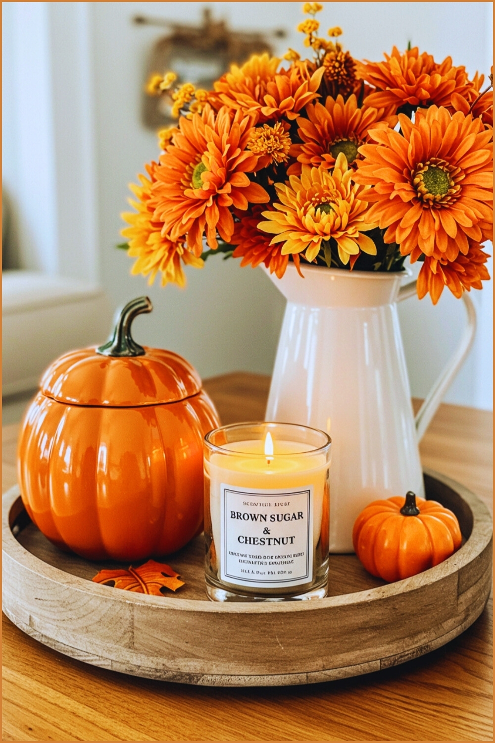Fall Vignette Pumpkin-shaped Container
