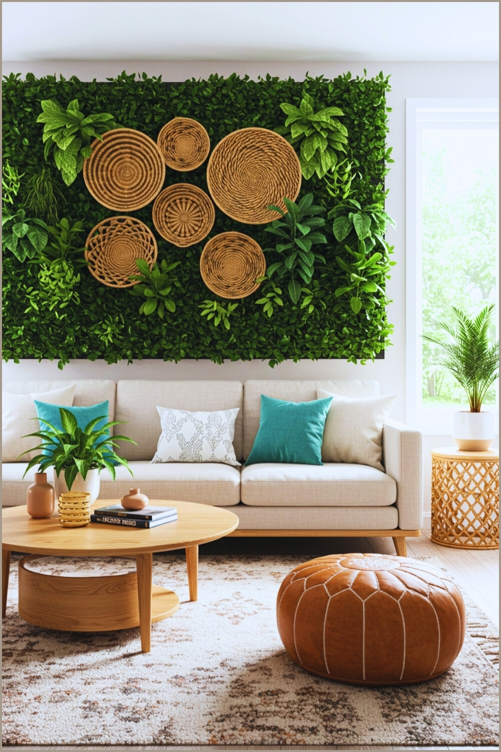 Fresh Bohemian Living Room Plant Wall