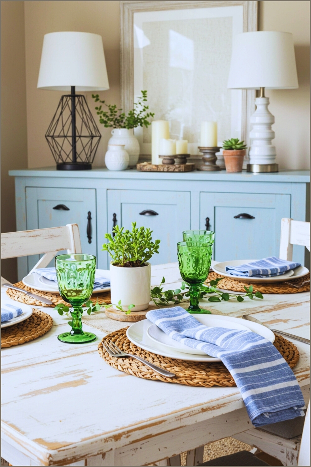 Fresh Spring Tablescape Light Dining Nook