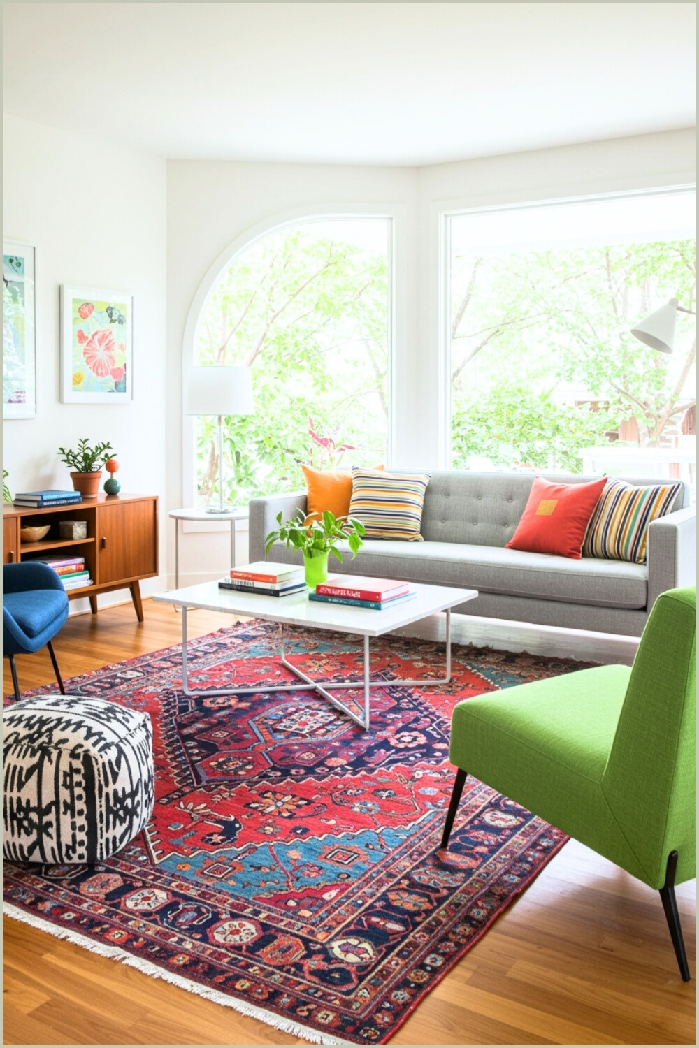 Lively Living Room Bold Patterns Bright Colors