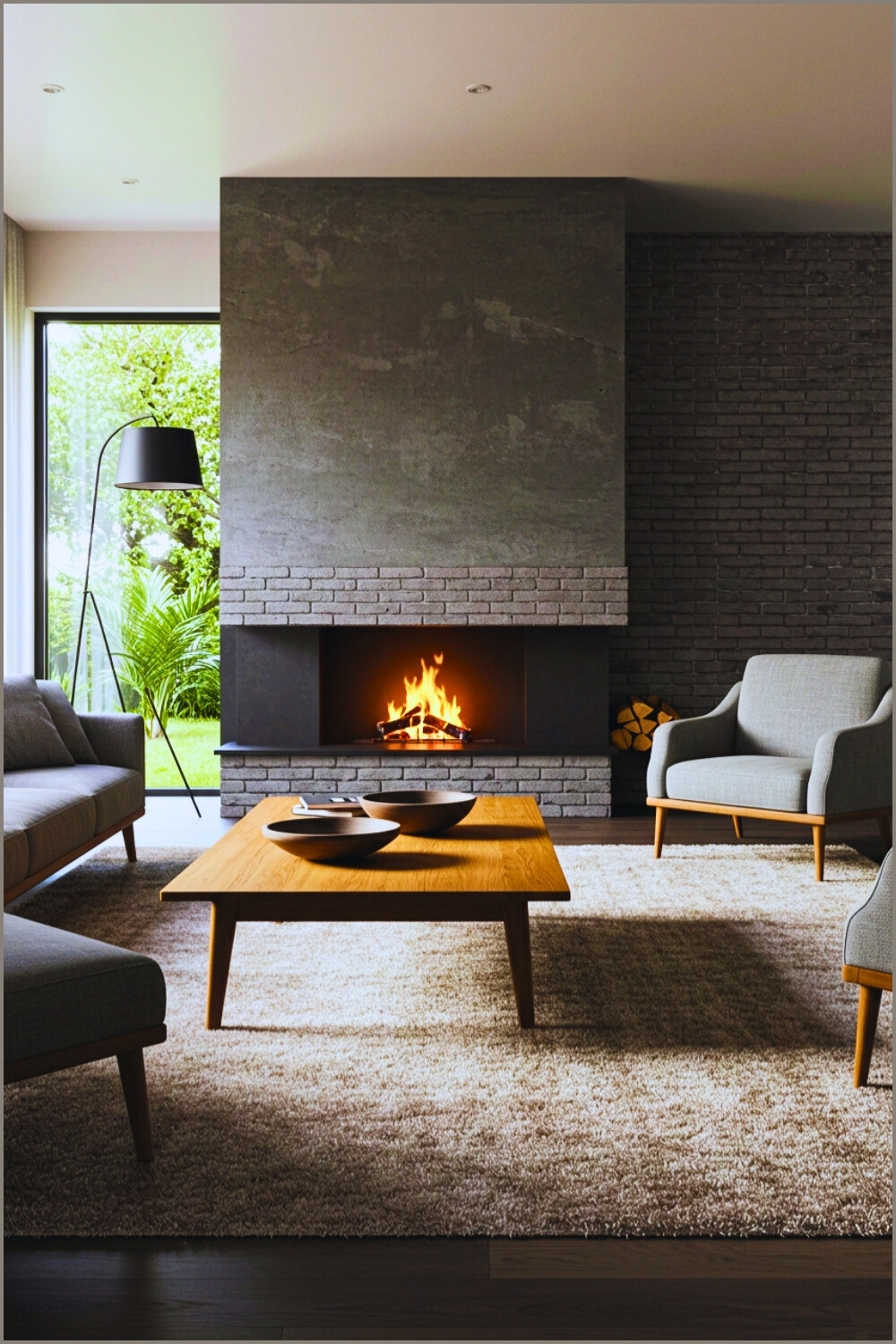 Low Wooden Coffee Table Simple Decor