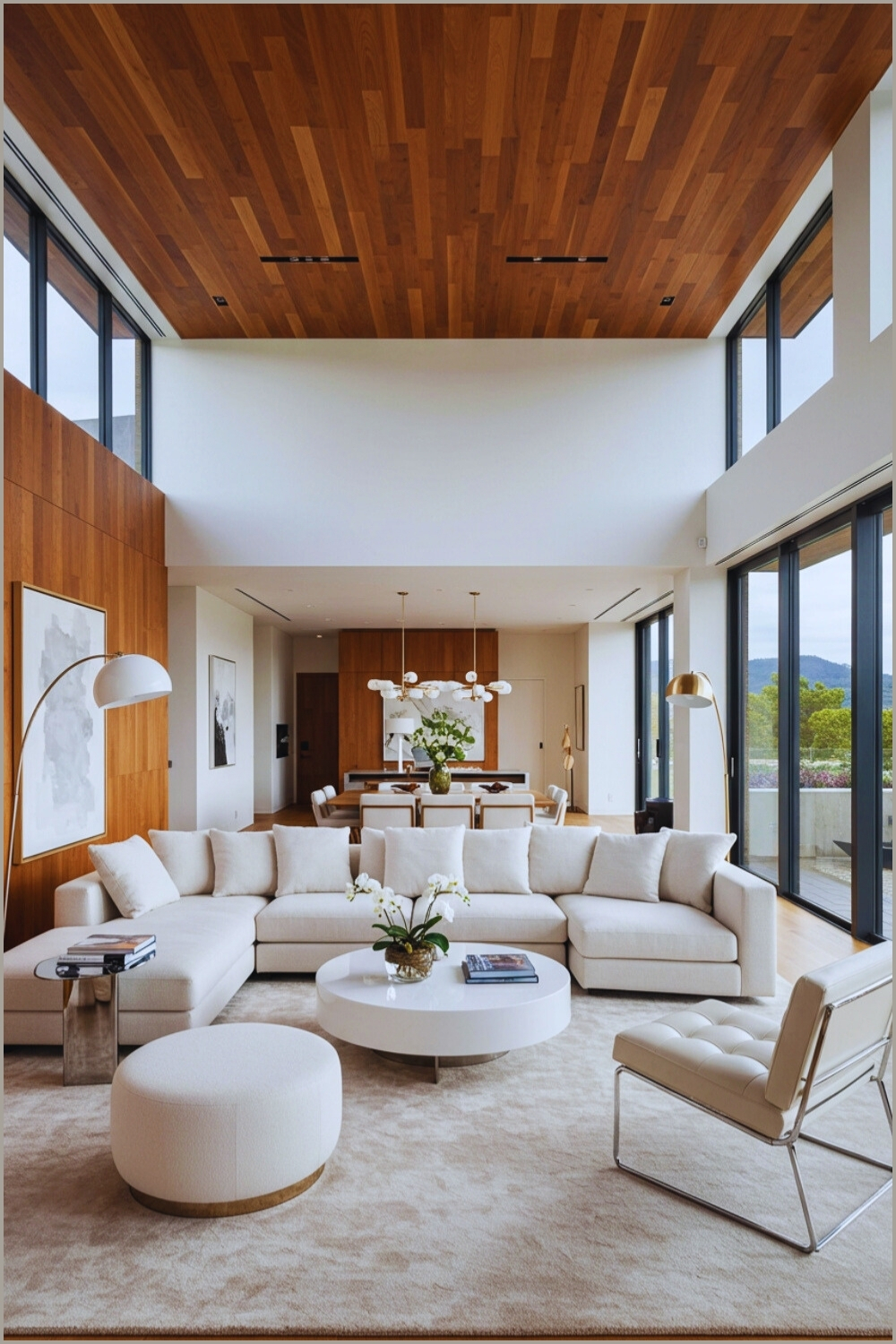 Luxurious Modern Living Room High Ceilings