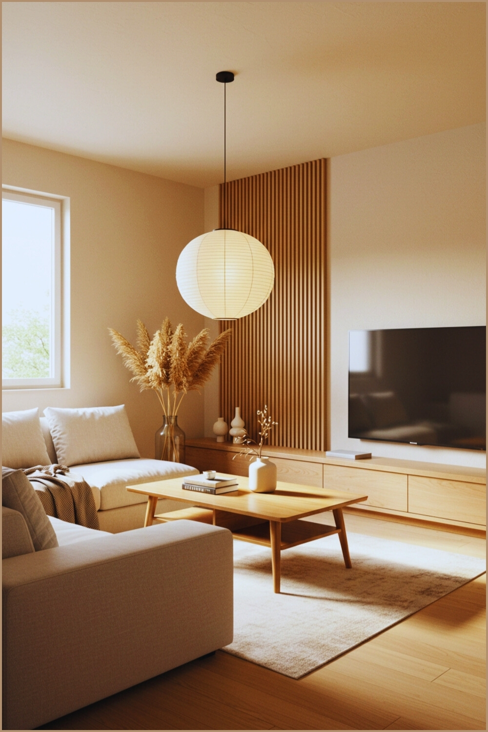 Minimalist Japandi Living   Room Beige Tones