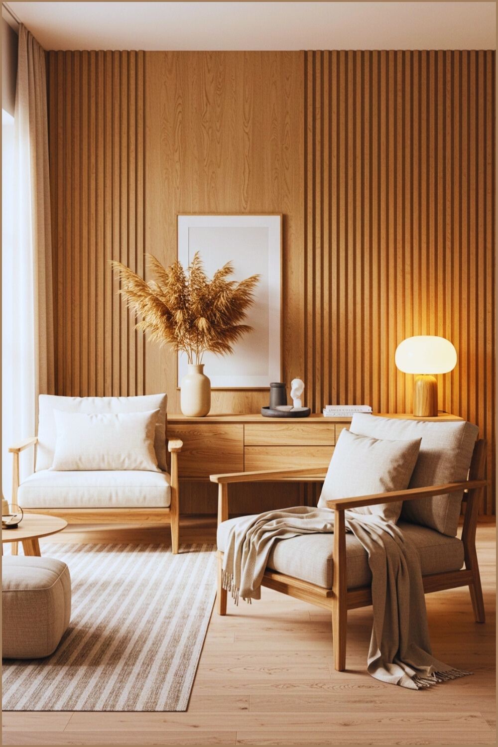 Minimalist Japandi Living Room Natural