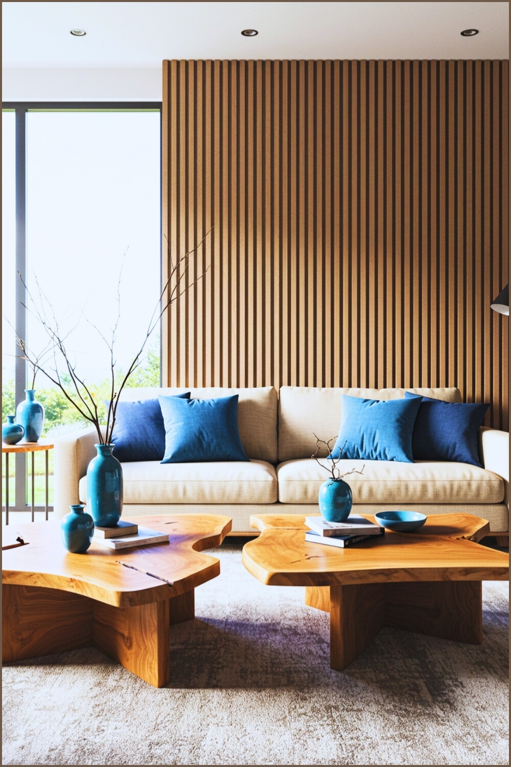 Minimalist Living Room Wood Slab Coffee Tables