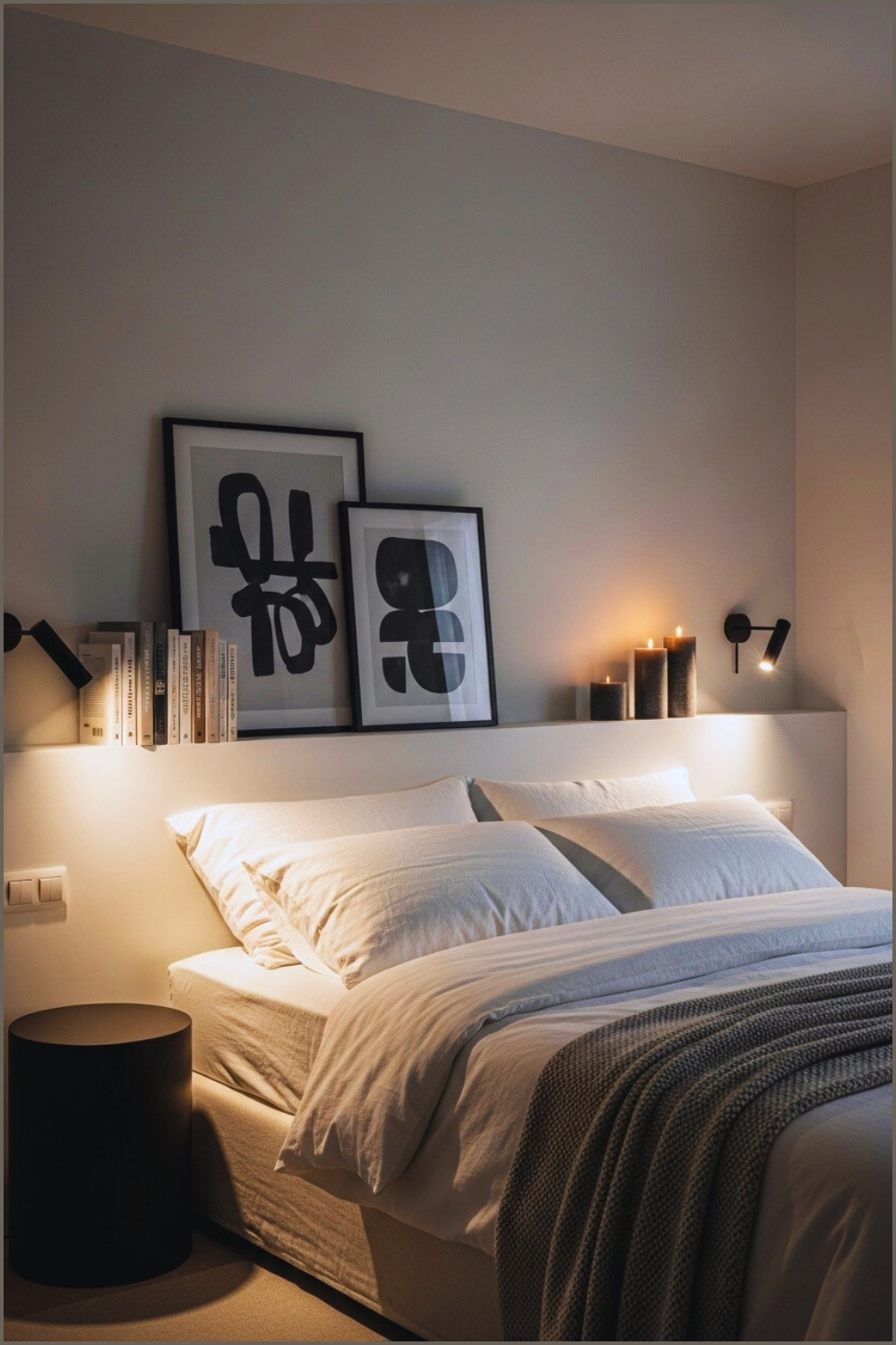 Minimalist Modern Bedroom With Monochrome Palette Black And White Decor