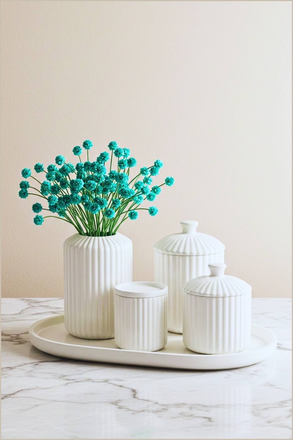 Minimalist White Ceramic Containers Modern Tray