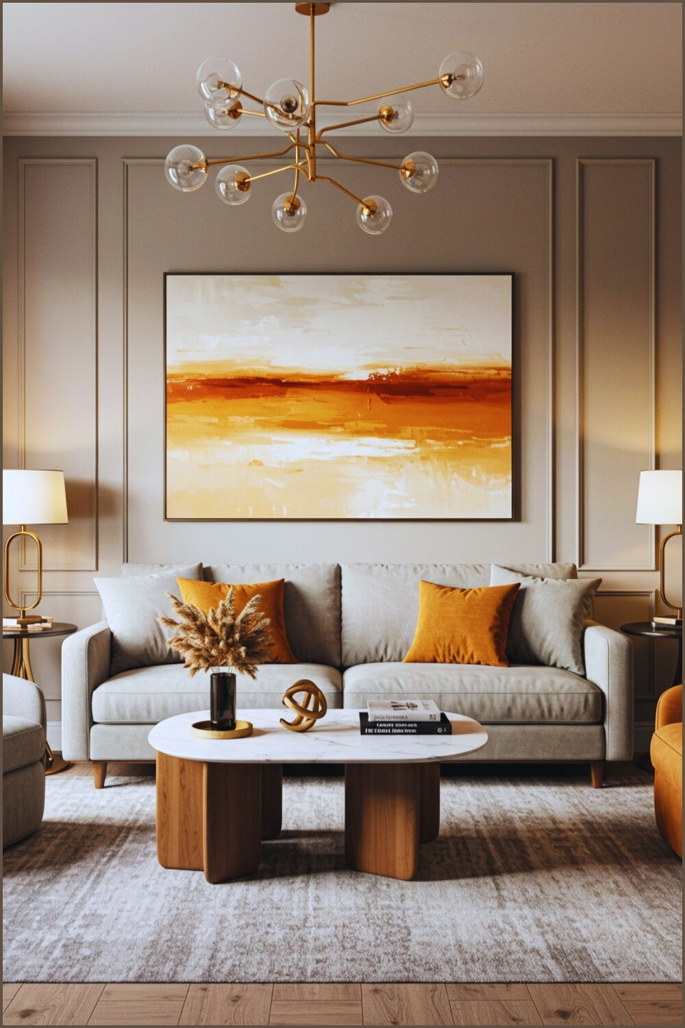 Modern Elegance Cozy Warmth In A Living Room