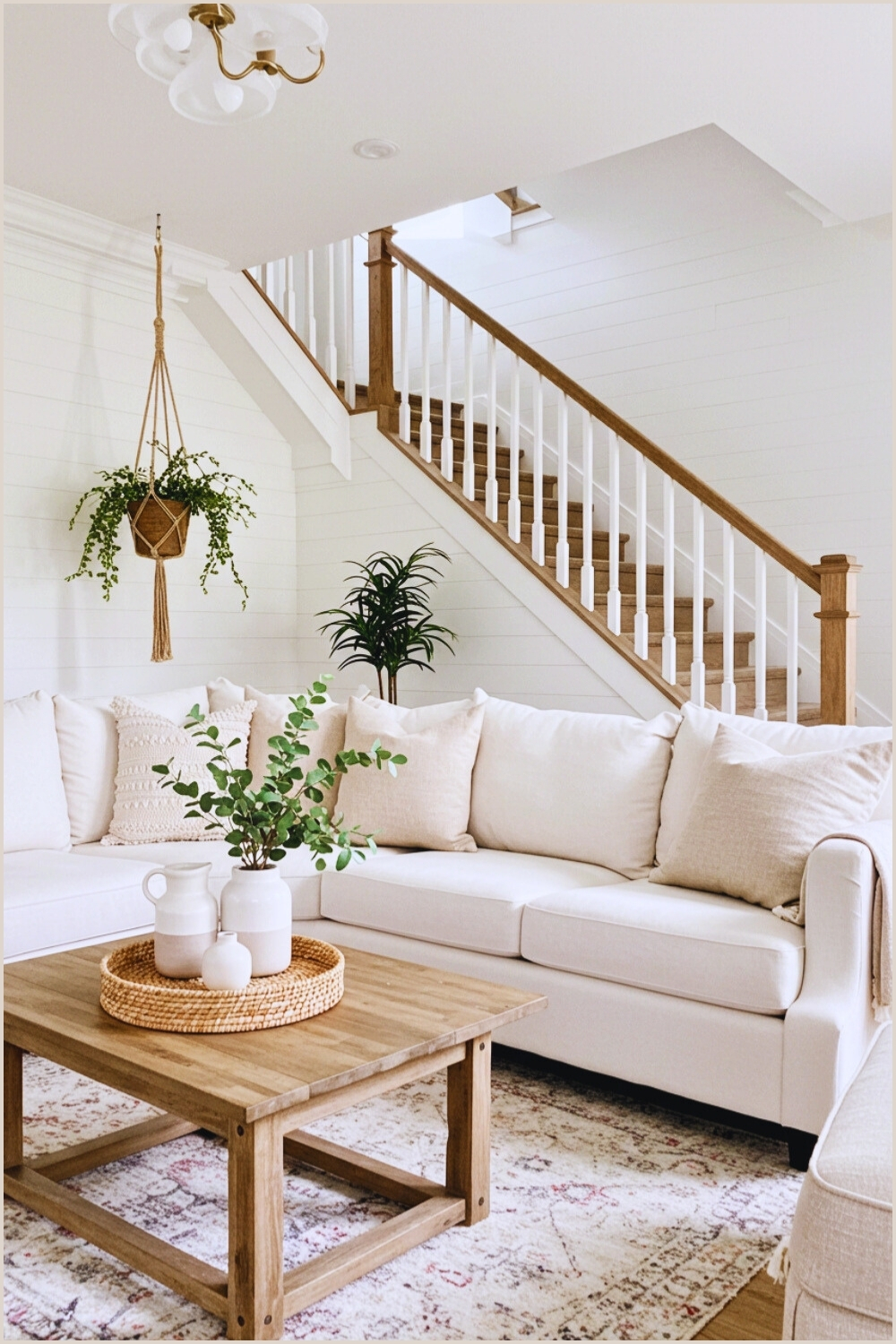 Modern Farmhouse Living Room White Sofa