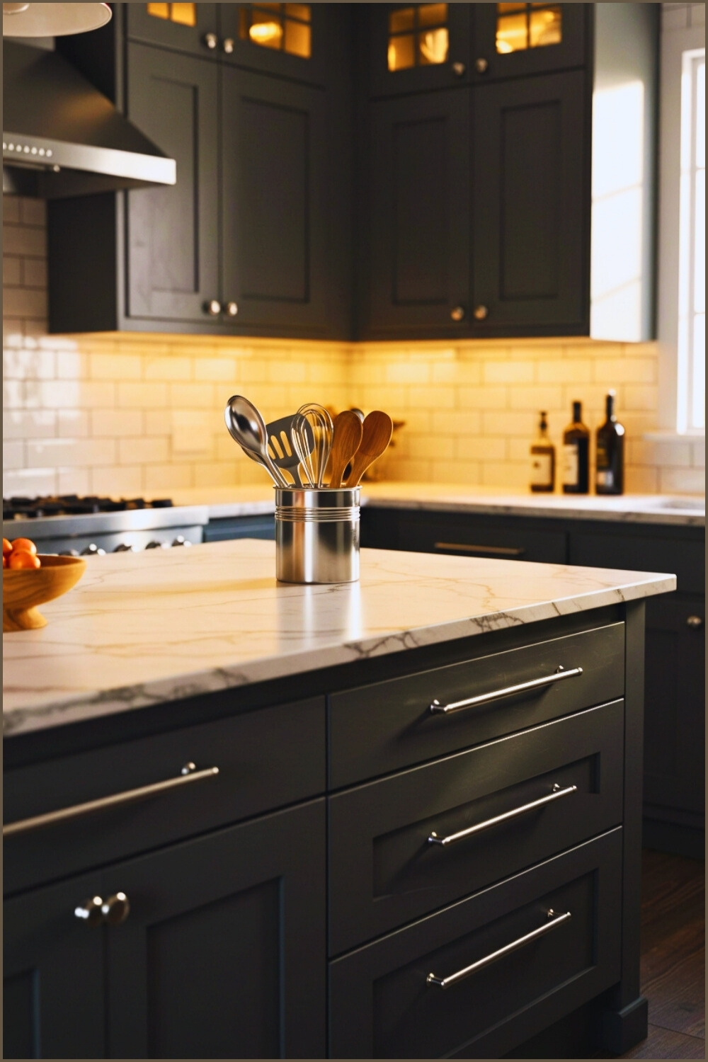 Modern Kitchen Charcoal Shaker Cabinets