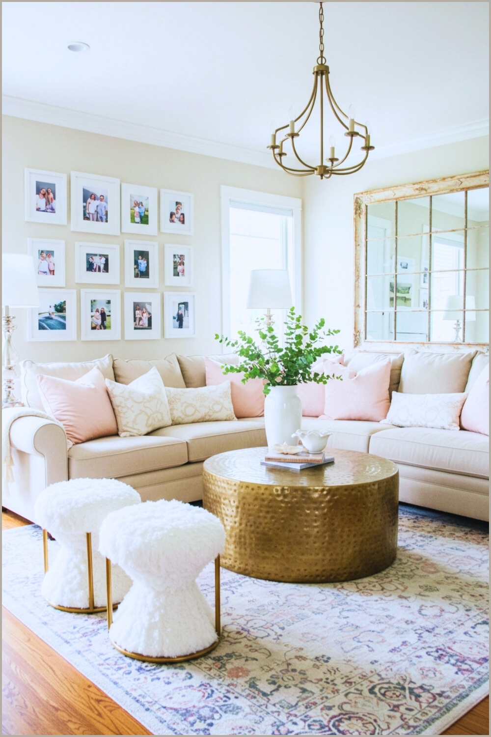 Elegant Cozy Living Room Neutral Beige Sofa
